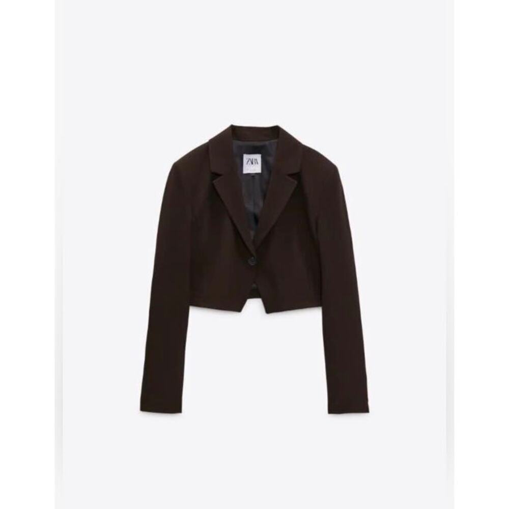 Zara Plaid Cropped Blazer Jacket - Picture 8 of 8
